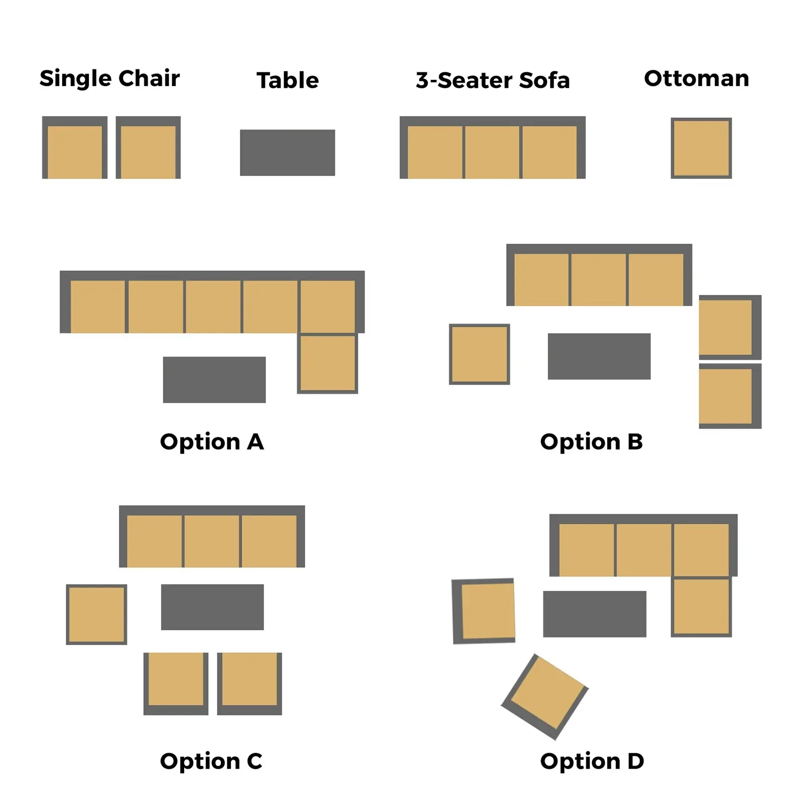 Livsip Outdoor Furniture Garden Wooden Sofa Set Patio Furniture Setting 7-Piece