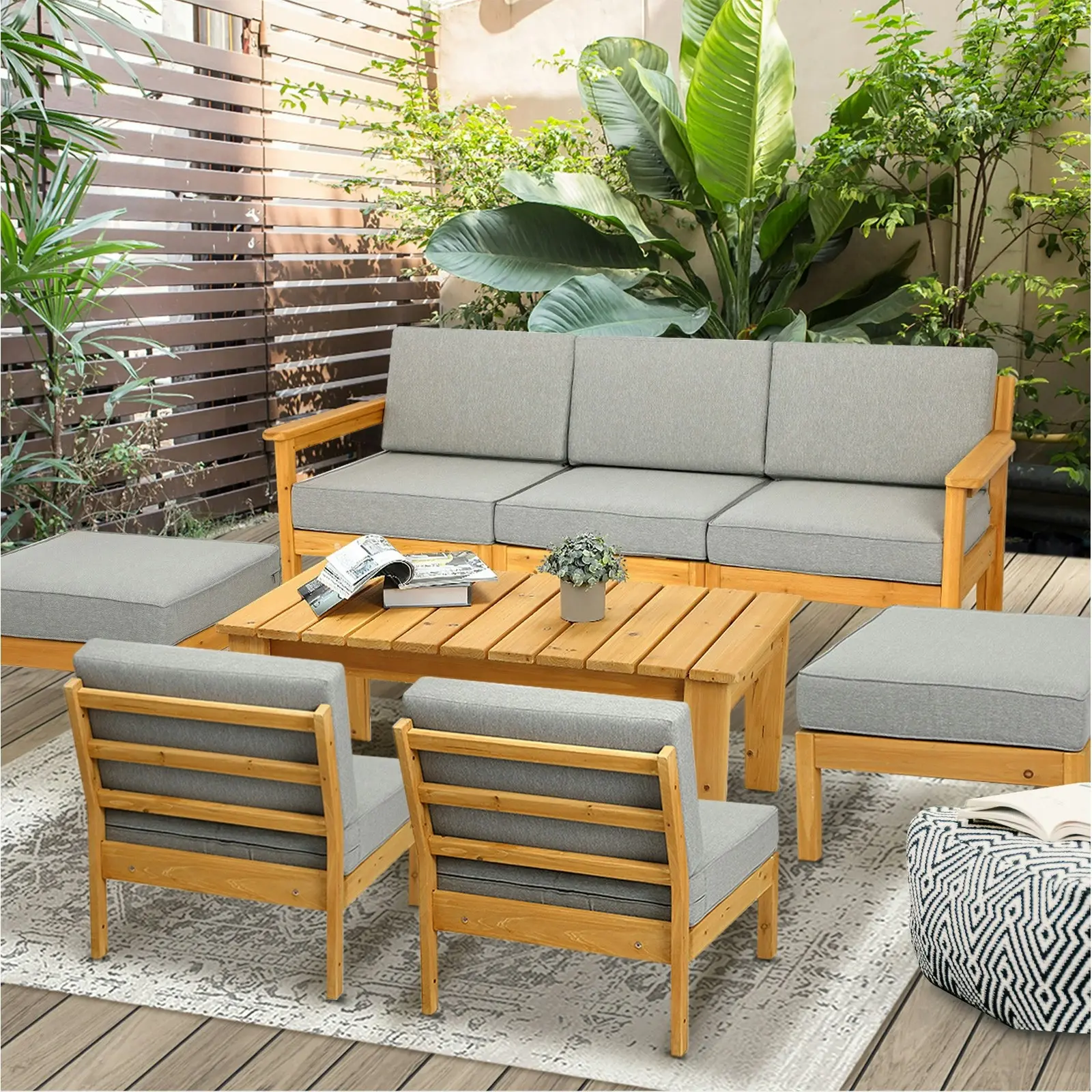 Livsip Outdoor Furniture Sofa Set Garden Lounge Patio Furniture Setting 8 Piece