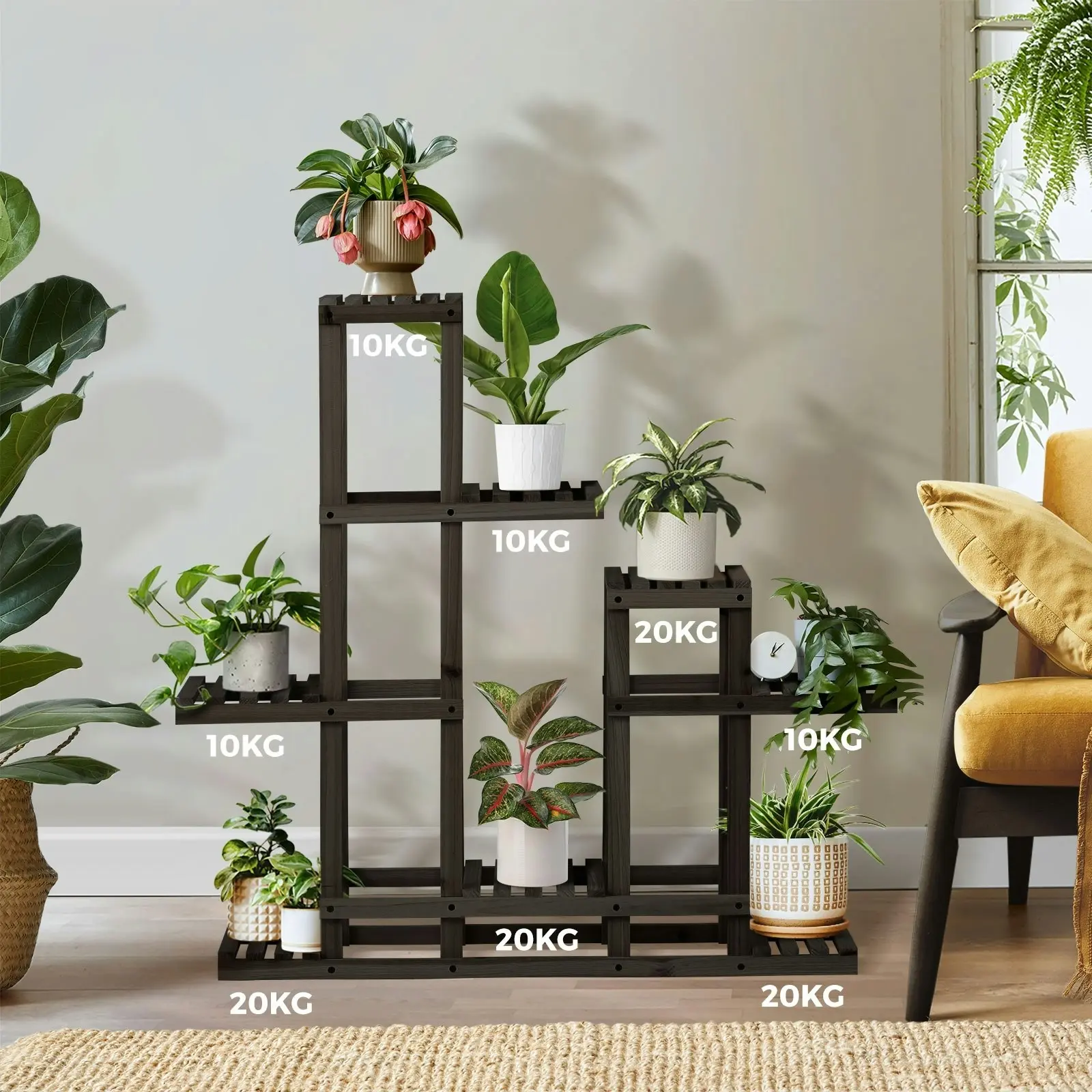 Livsip 6 Tiers Plant Stand Flower Pots Shelf Indoor Outdoor Garden Rack