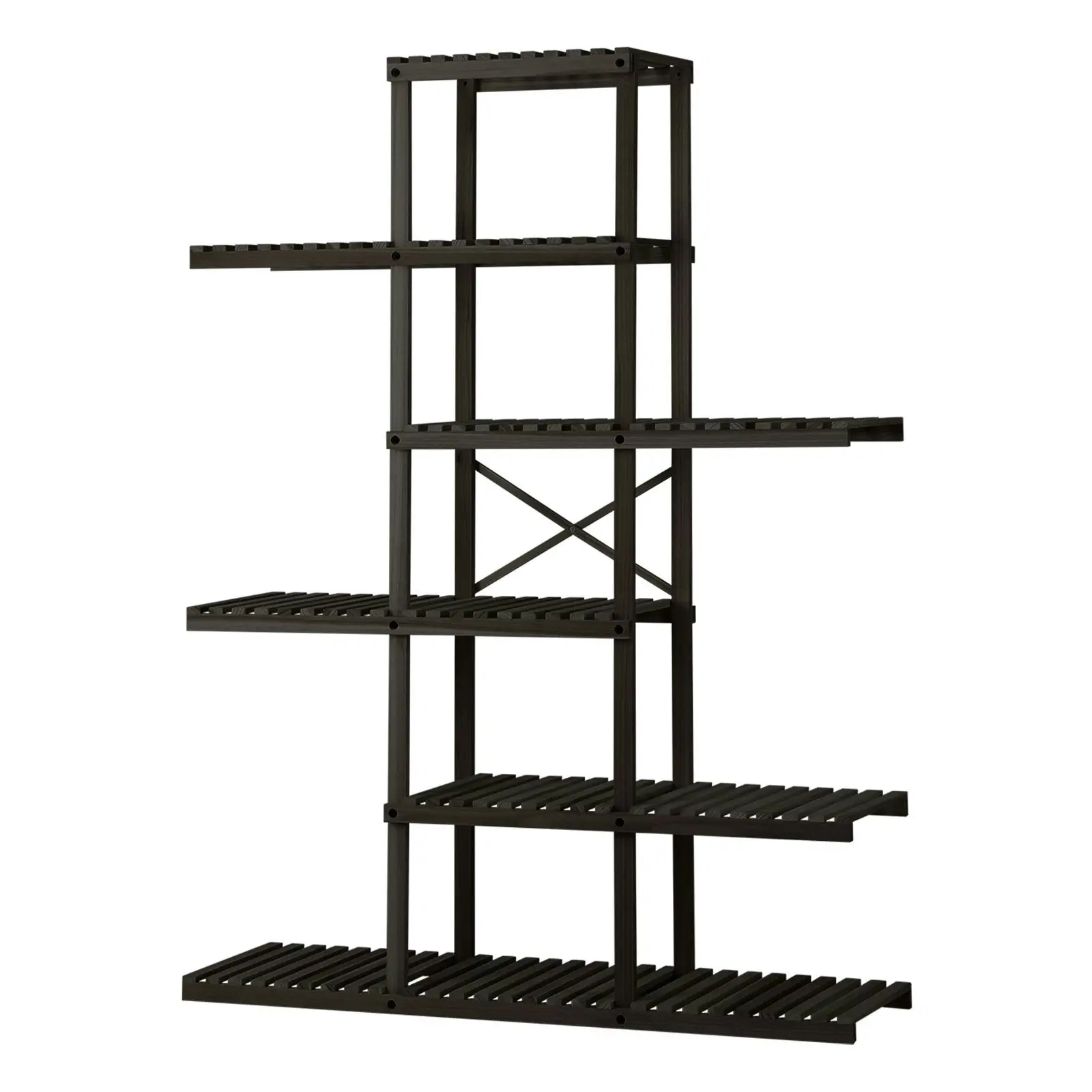 Livsip Plant Stand Outdoor Indoor 6 Tiers Flower Pots Rack Corner Shelf Black