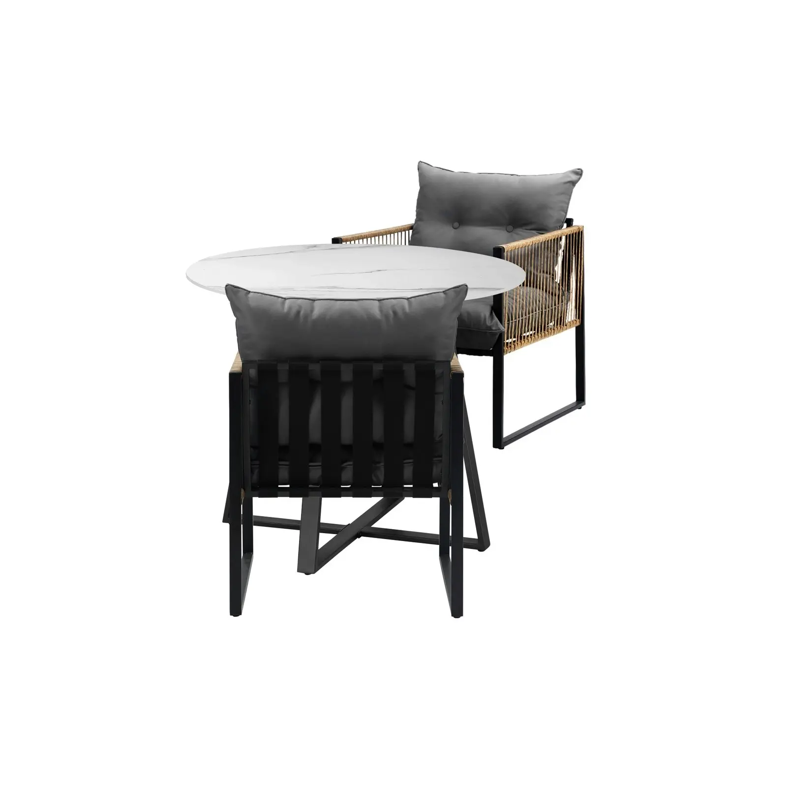 Livsip Outdoor Dining Set Furniture 2 Seater Patio Setting Sintered Stone Table