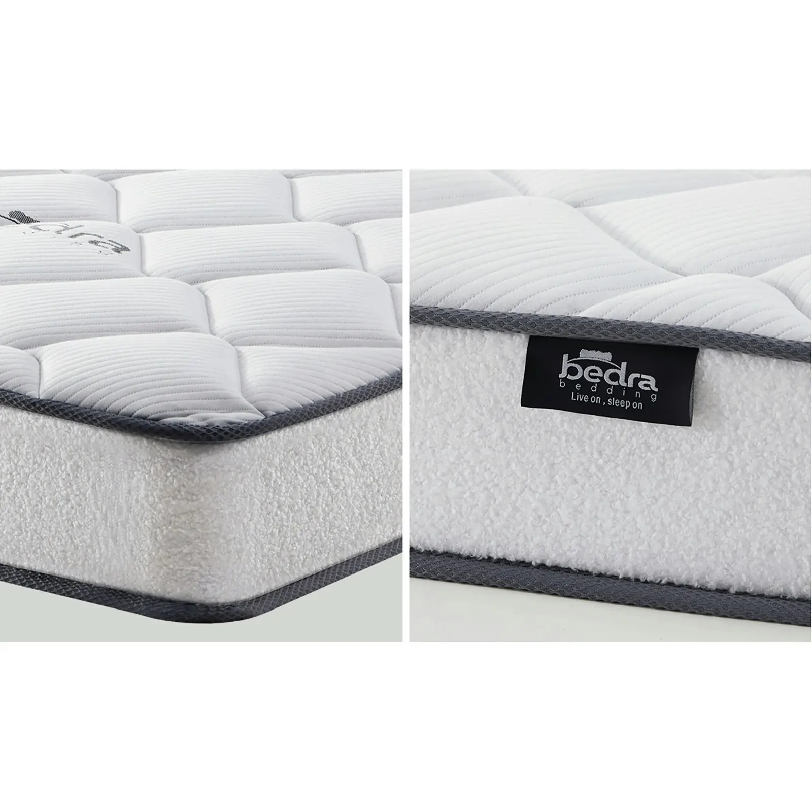 Bedra Single Mattress Bed Luxury Medium Firm Foam Boucle Bonnell Spring 16cm