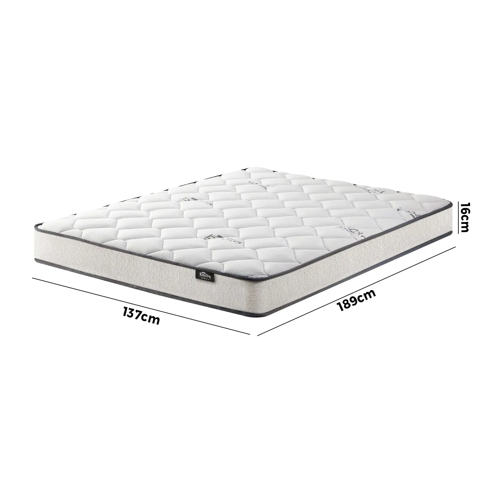 Bedra Double Mattress Bed Luxury Medium Firm Foam Boucle Bonnell Spring 16cm