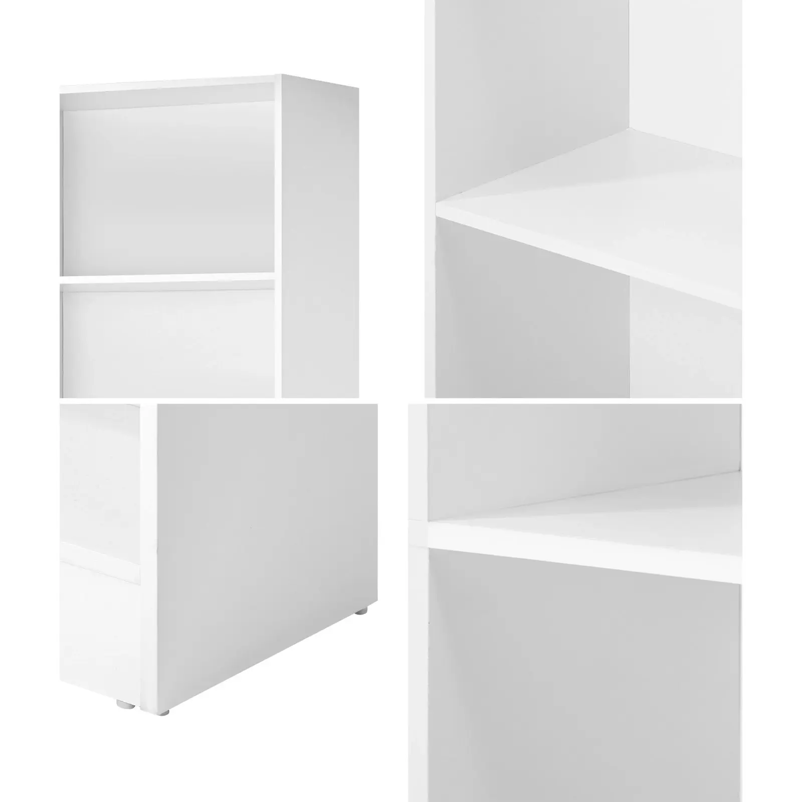 Oikiture Bookshelf Bookcase Display shelves 5-Tier Storage Stand Rack White