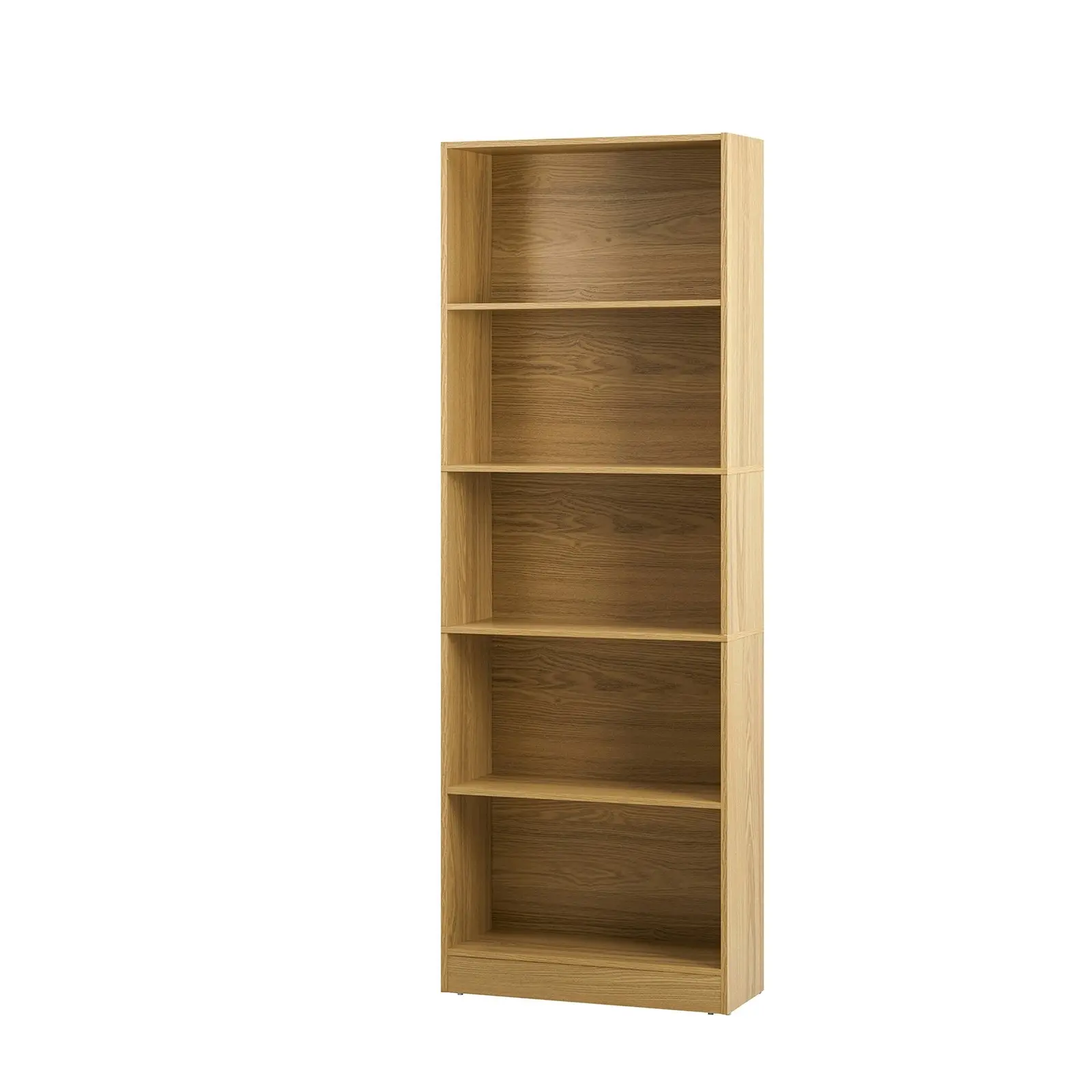 Oikiture Bookshelf Bookcase Display shelves 5-Tier Storage Stand Rack Natural