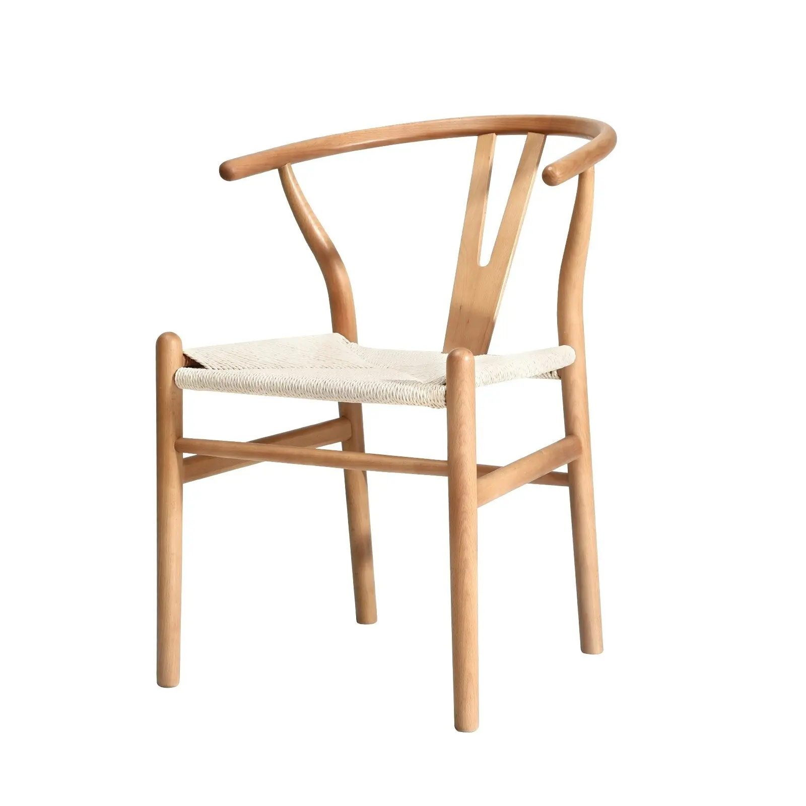 Oikiture Dining Chair Wooden Hans Wegner Replica Chair Wishbone Chair Cafe Lounge Seat