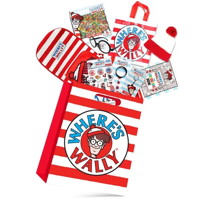 Where's Wally Kids Showbag w/Backpack/Beanie/Glasses/Stickers/Keyring/Puzzle