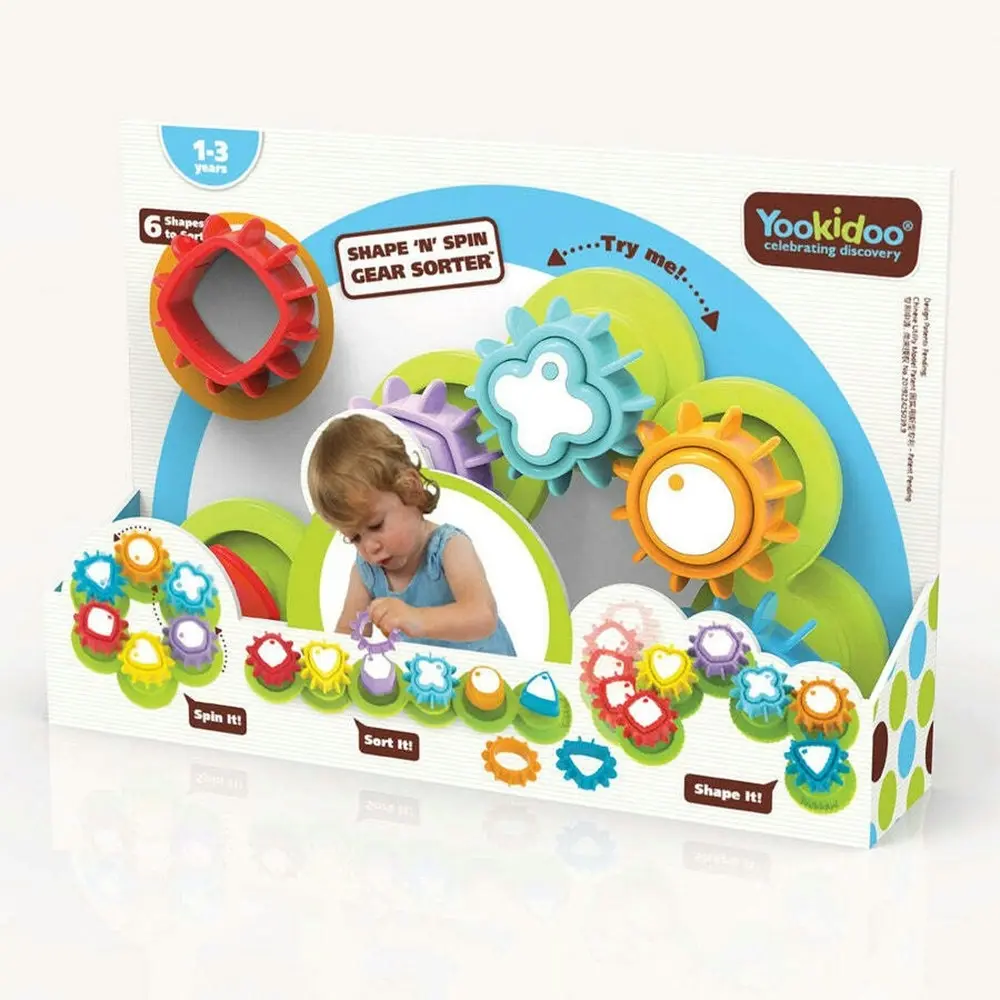 Yookidoo Shape N’ Spin Gear Toddler/Kids Sorter Toy 1+ Educational Fun Activity