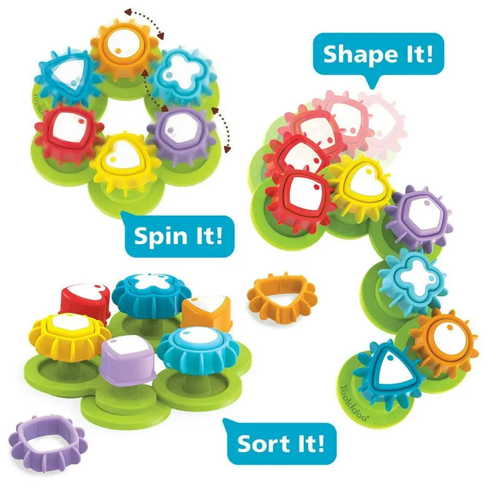 Yookidoo Shape N’ Spin Gear Toddler/Kids Sorter Toy 1+ Educational Fun Activity