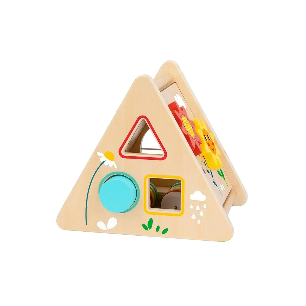 4pc Tooky Toy Toddler/Kids Wooden Activity Triangle Block Learning Puzzle 12m+