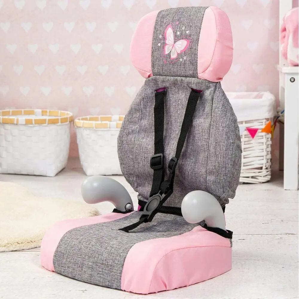 Bayer Deluxe Butterfly Travel Car Seat Toy for 46cm Dolls/Kids 3y+ Pink/Grey