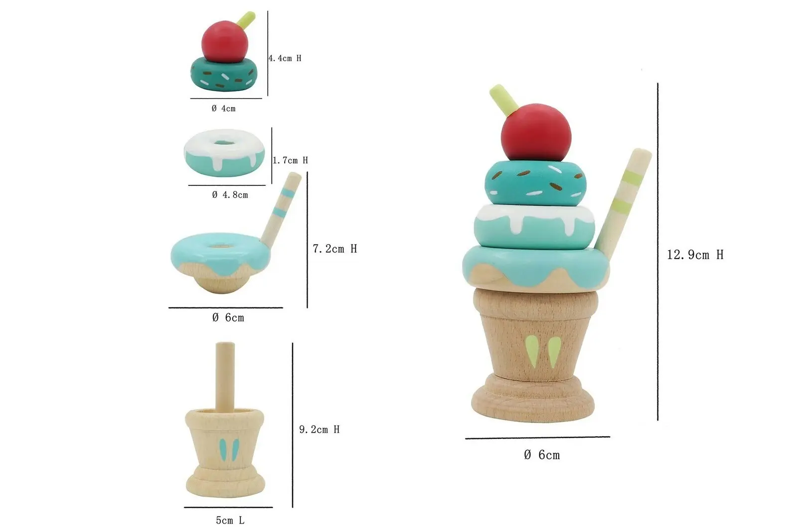 Kaper Kidz Calm & Breezy Children's/Kids Play Stacking Icecream Strawberry 10m+