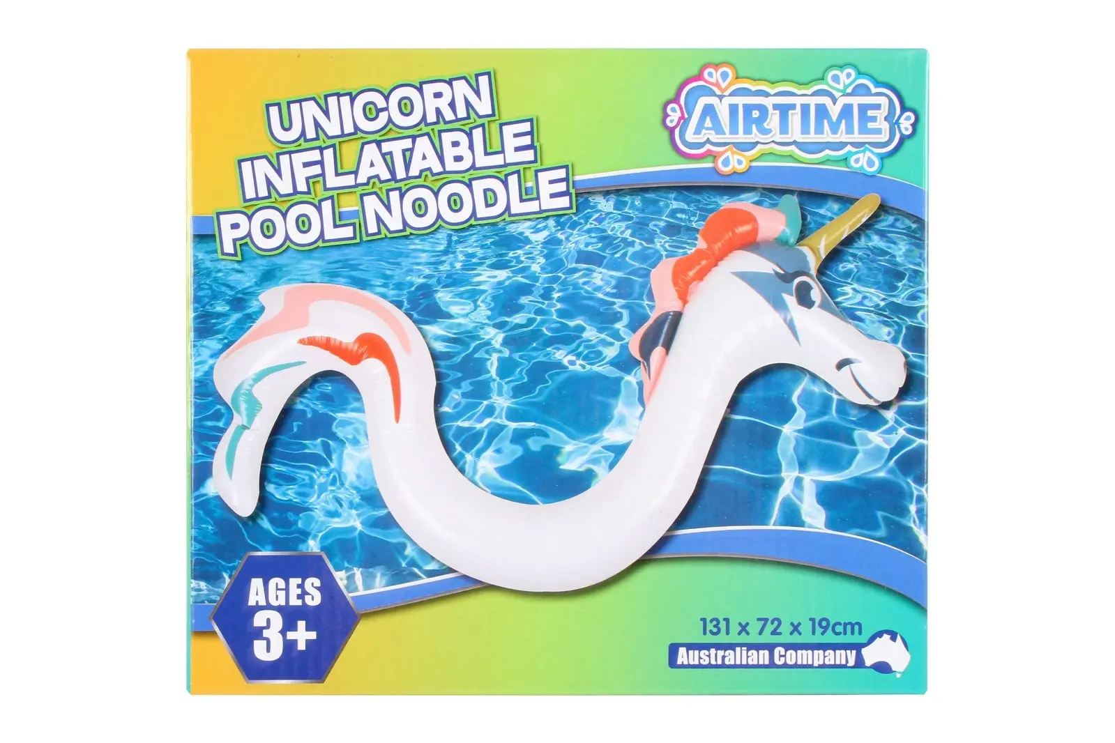 Airtime 131x72cm Unicorn Inflatable Pool/Beach Noodle Floating Kids/Children Toy