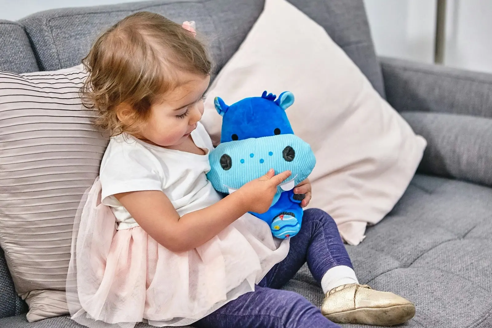 Marcus & Marcus Lucas Hippo Companion Soft Toy Cuddle Plush Baby/Infant 0m+ Blue