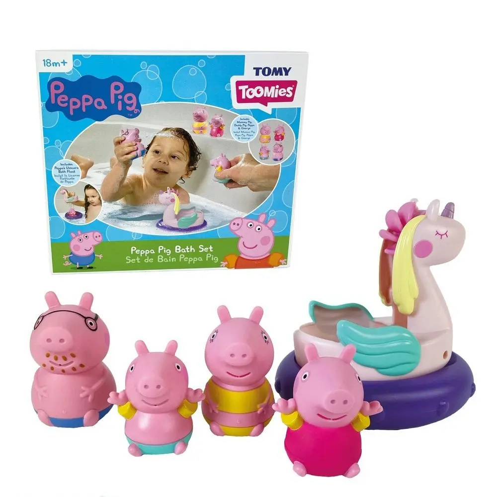 5pc TOMY Peppa Pig Bath Squirter Fun Toy Play Set Kids/Children Toddler 18m+