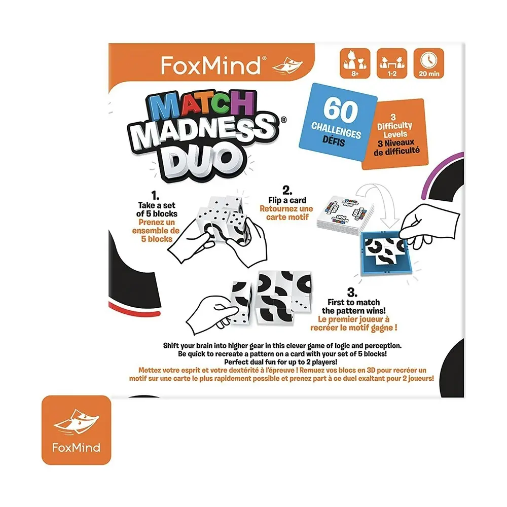 Foxmind Match Madness DUO Children's/Family Block Puzzle Challenge Game 8y+