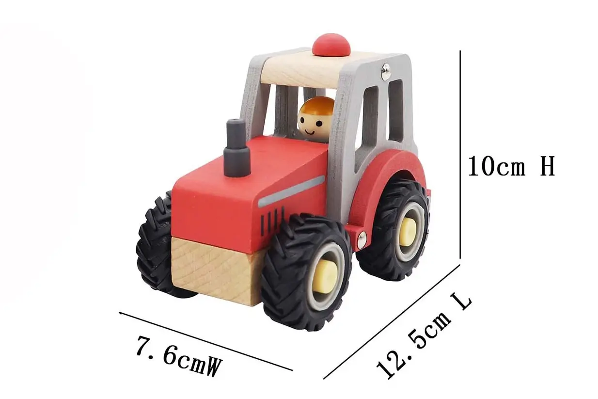 Kaper Kidz Calm & Breezy Tractor With Rubber Wheels Children's Play Toy Red 18m+