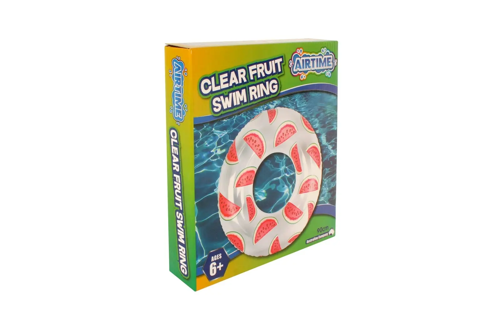 Airtime 90cm Ultra Clear Watermelon Fruit Swim Pool/Beach Floating Ring Toy