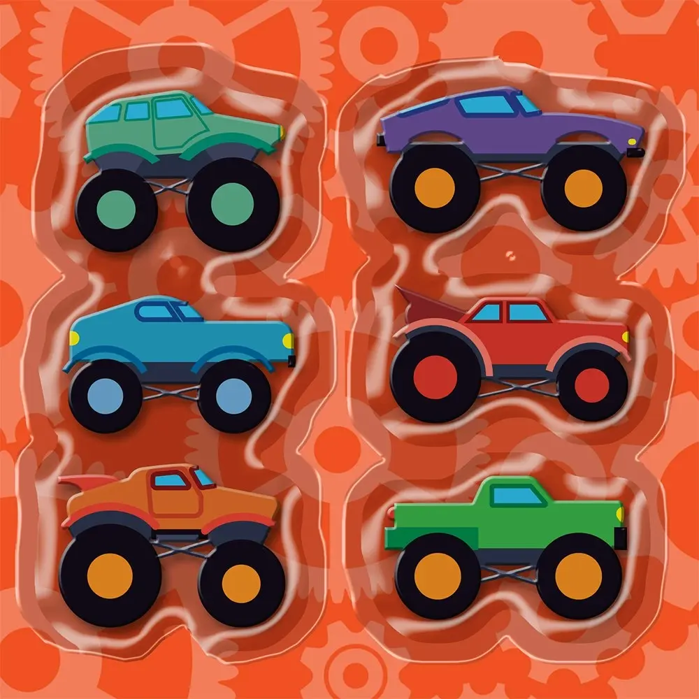 Wonderfull Pull-back-and-go Kit Monster Trucks Colouring Activity Set 3y+