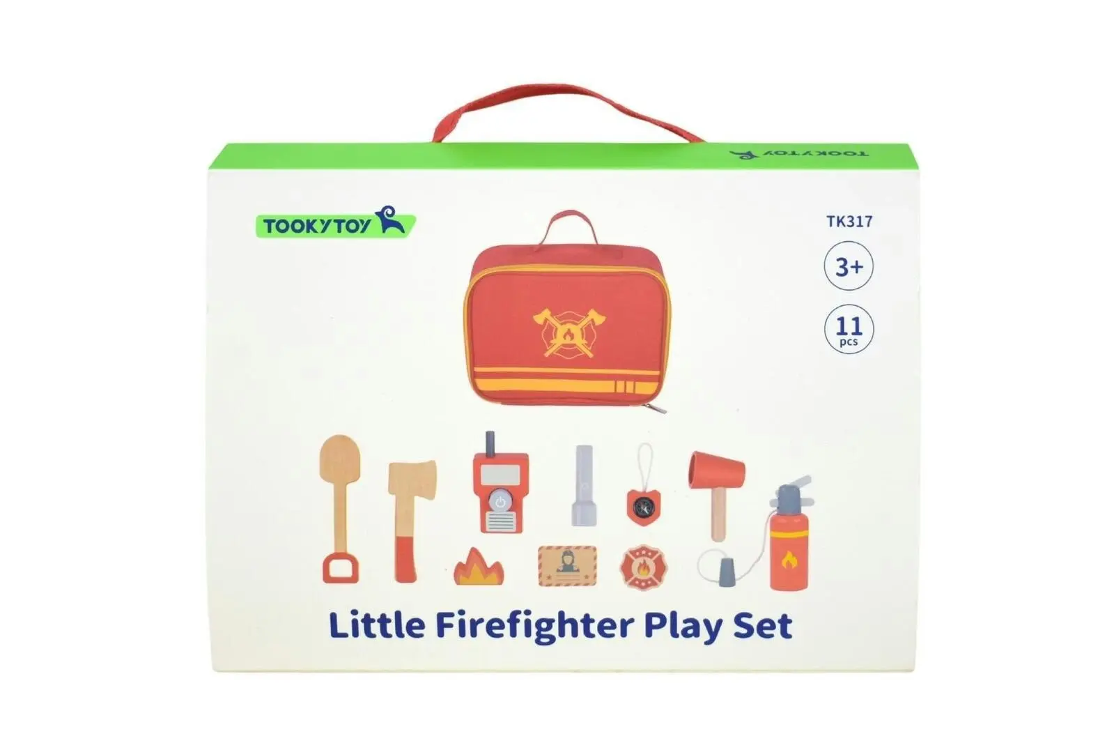 Tooky Toy Little Firefighter Set Pretend Play Themed Carry Bag For Kids 3y+