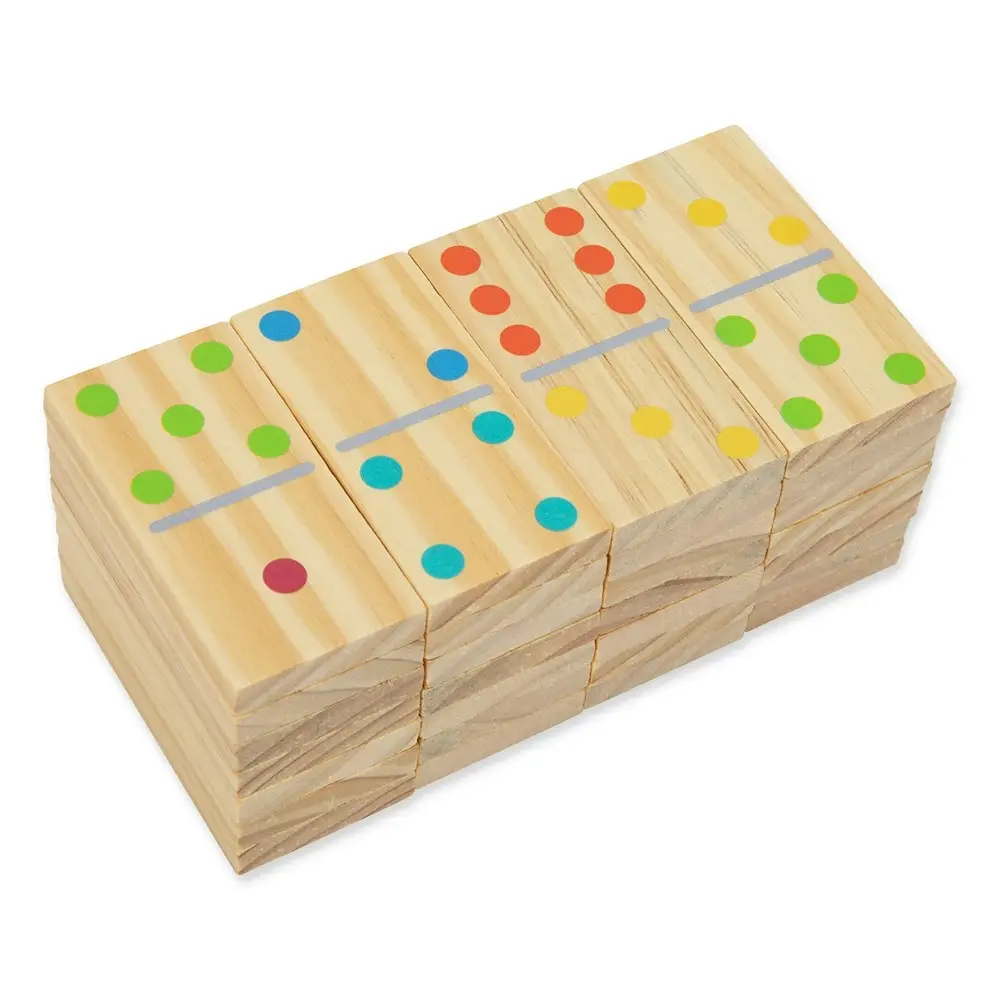 29pc Tooky Toy Kids/Children Wooden Domino Blocks Educational Outdoor Lawn Game