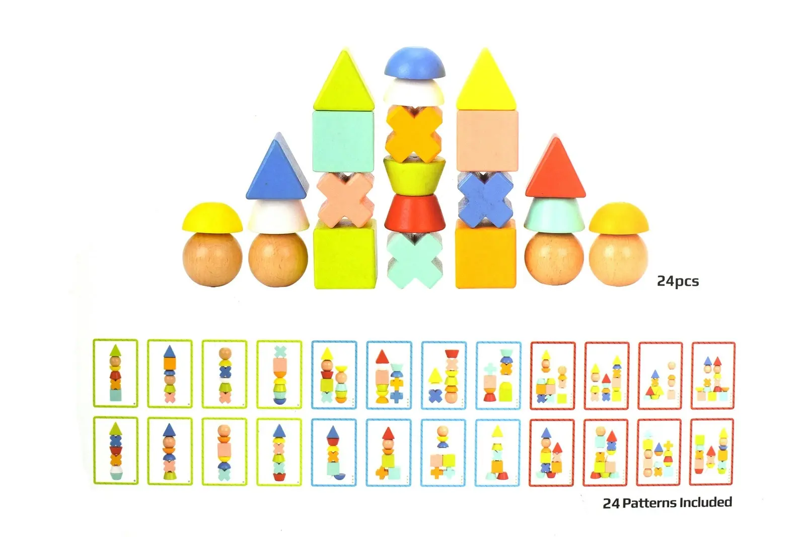 36pc Tooky Toy Stacking Blocks Logic Game Activity Fun Educational Play Kids 3+