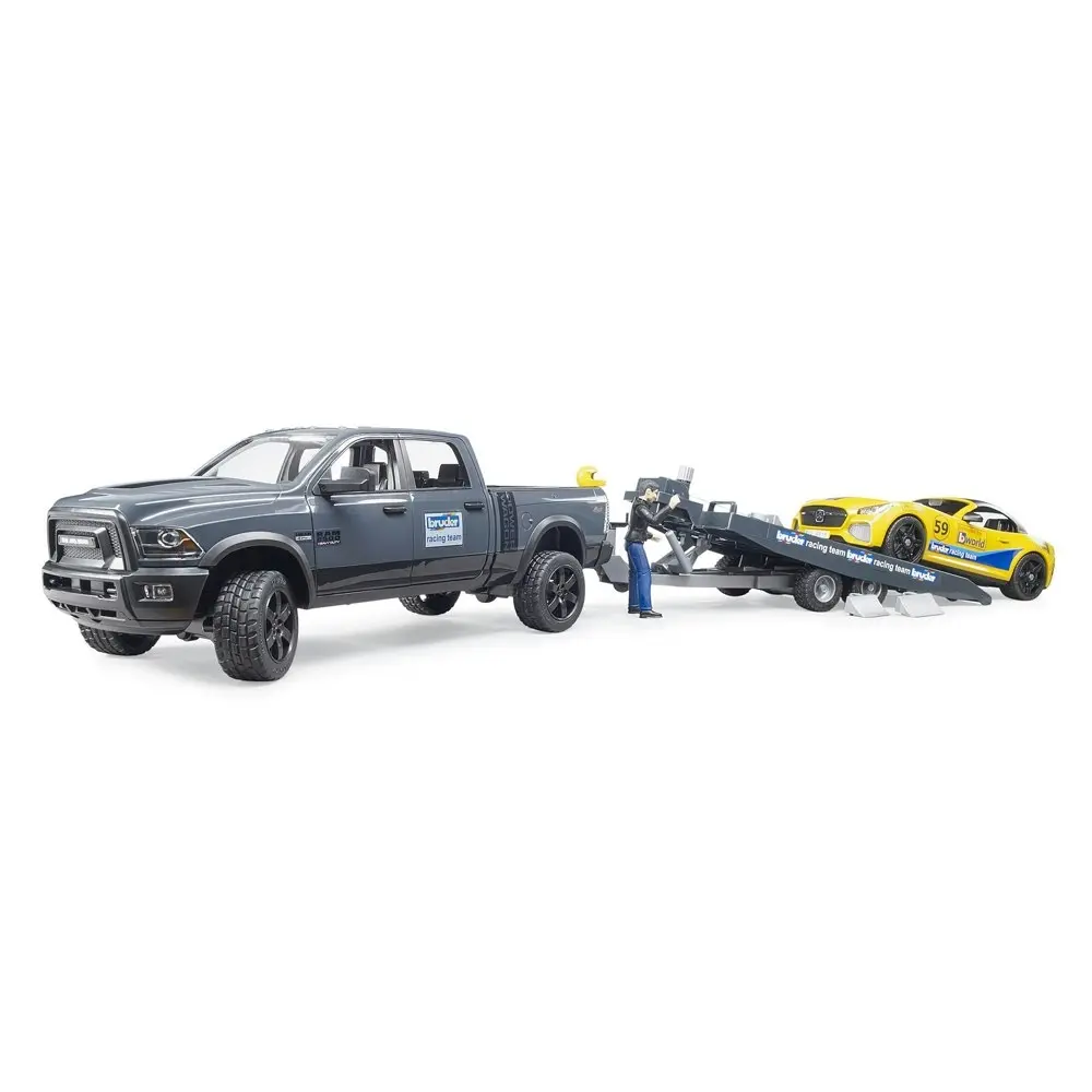 Bruder 1:16 RAM 2500 Power Wagon & Road Racing Team Car Kids Vehicle Toy 4y+