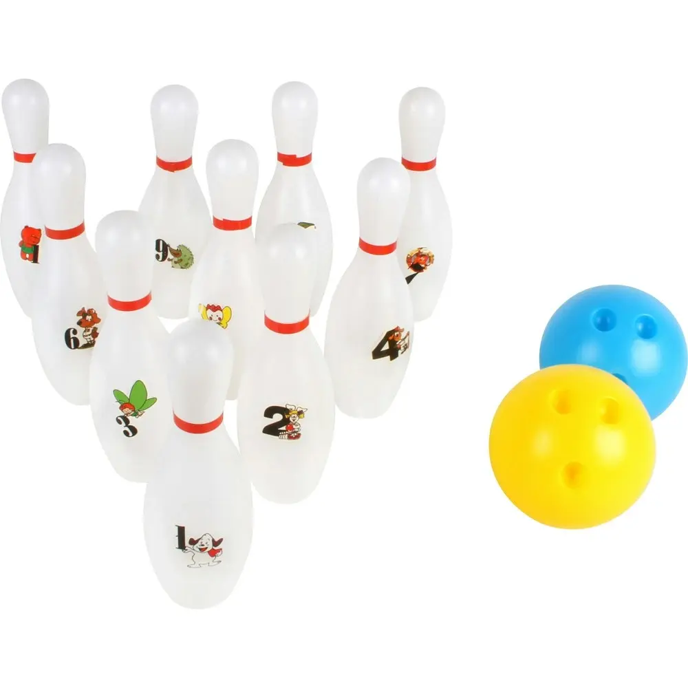 12pc Toys For Fun Plastic Pin Bowling Set w/ 2x Balls Kids Indoor Play Toy 3y+