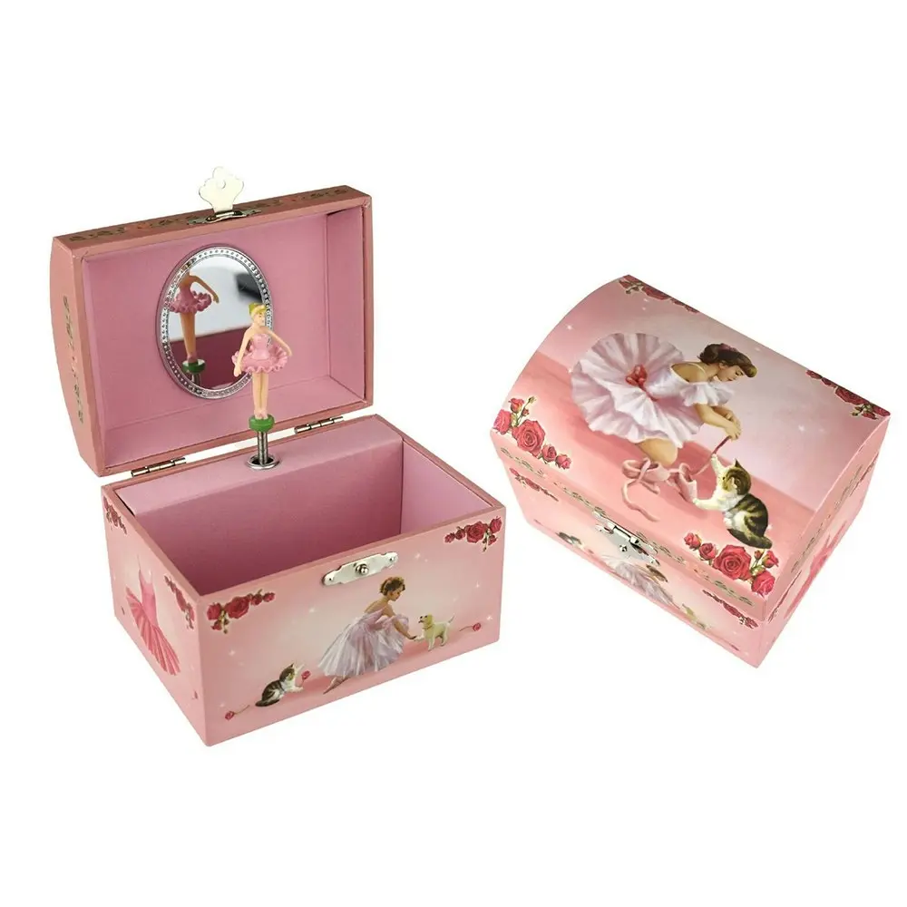 Kaper Kidz 13cm Rose Ballerina Jewellery Dome/Box Organiser w/ Sound/Music 3y+