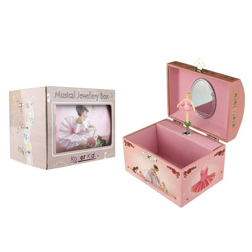 Kaper Kidz 13cm Rose Ballerina Jewellery Dome/Box Organiser w/ Sound/Music 3y+