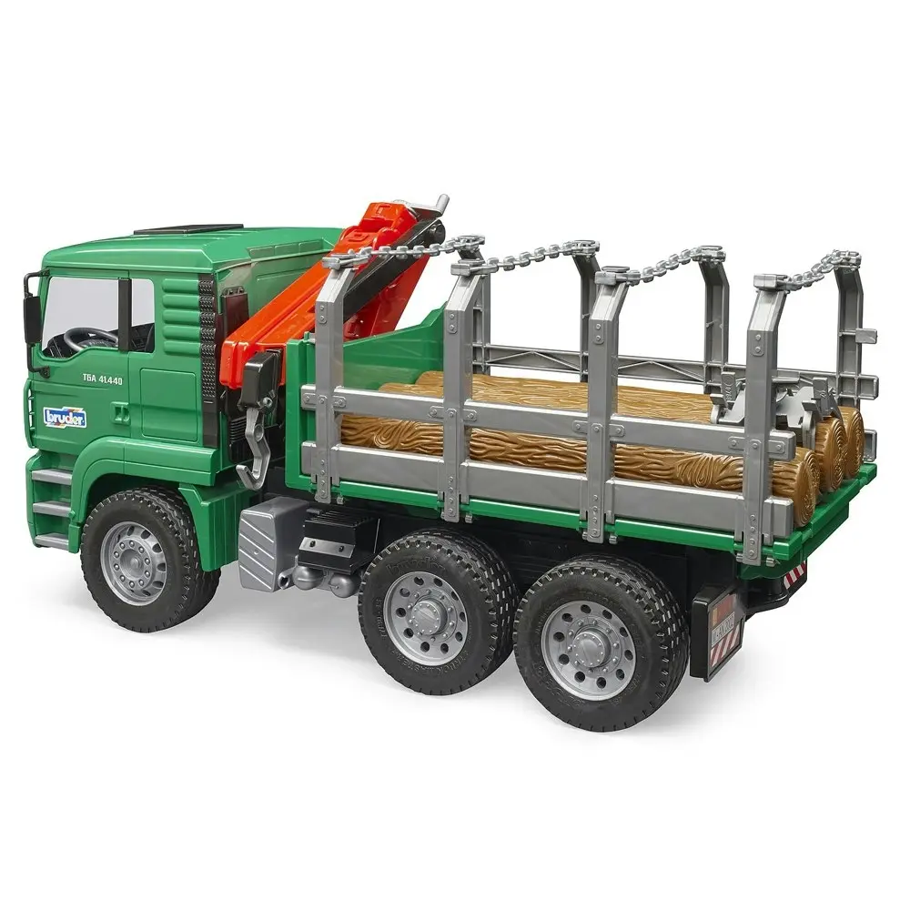 Bruder 1:16 MAN TGA 43cm Timber Truck w/ Loading Crane/3 Trunks Kids Toy 4y+