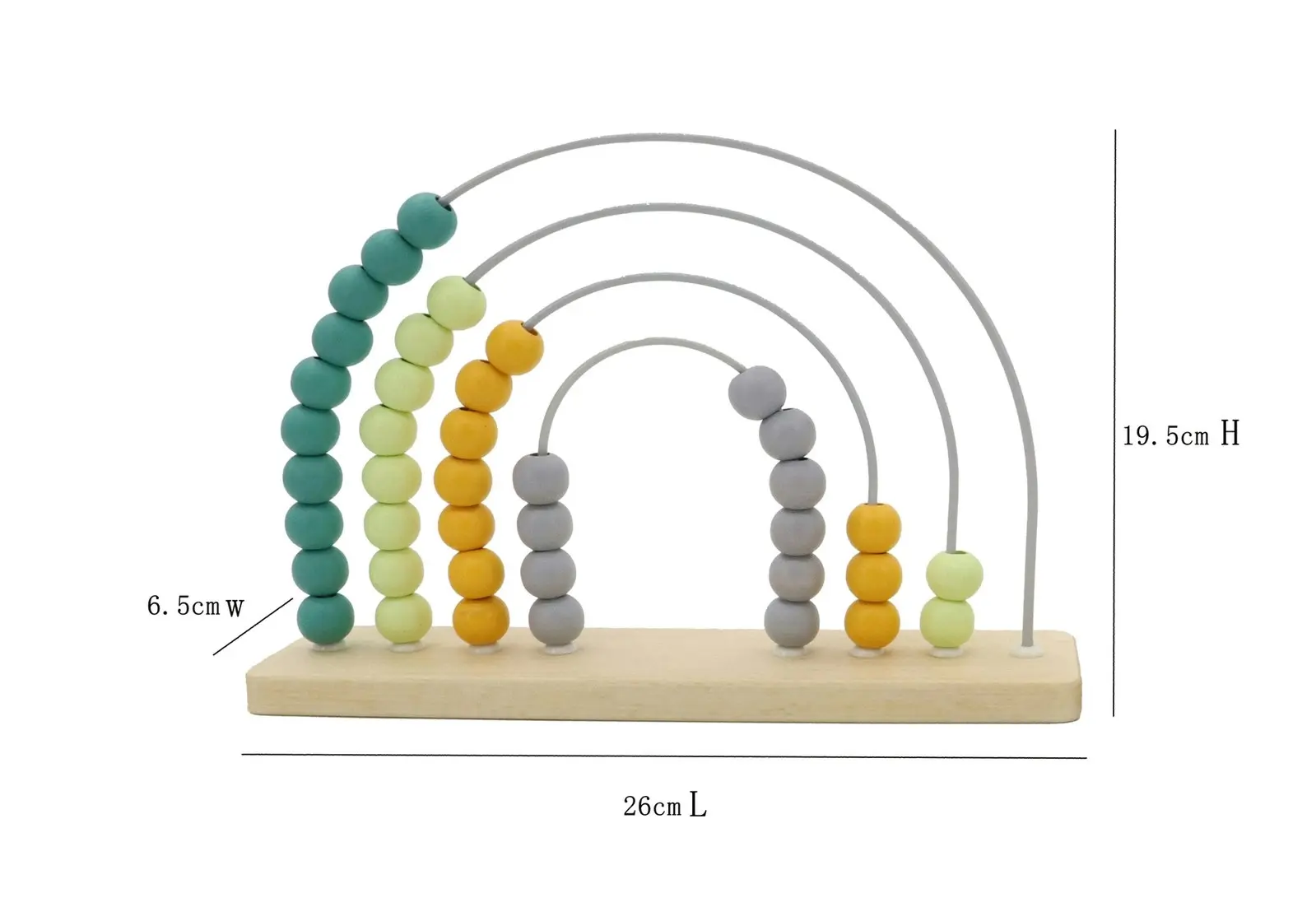 Kaper Kidz Calm & Breezy Rainbow Abacus Olive Children's/Kids Play Toy 18m +