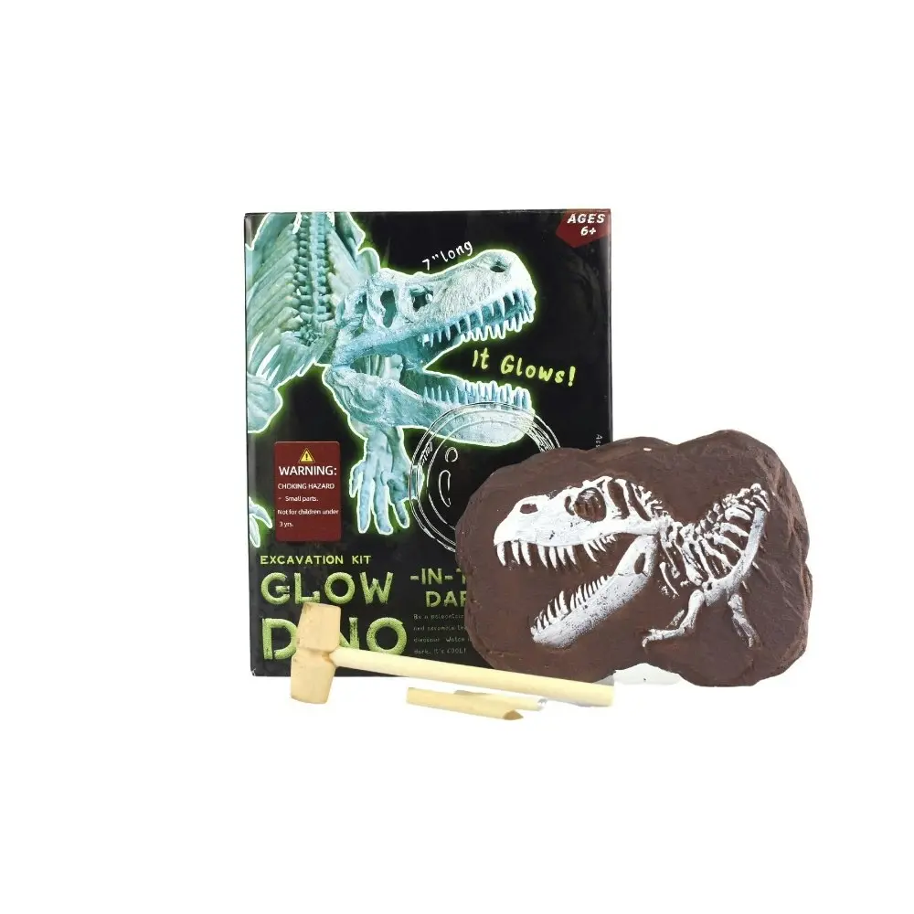 2PK Kaper Kidz Glow In The Dark Tyrannosaurus Kids/Childrens Excavation Kit 6y+