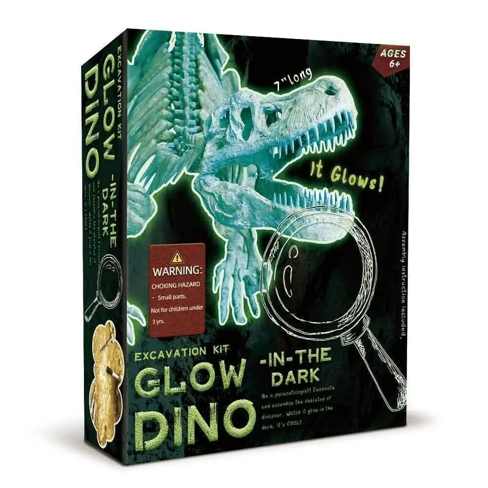 2PK Kaper Kidz Glow In The Dark Tyrannosaurus Kids/Childrens Excavation Kit 6y+