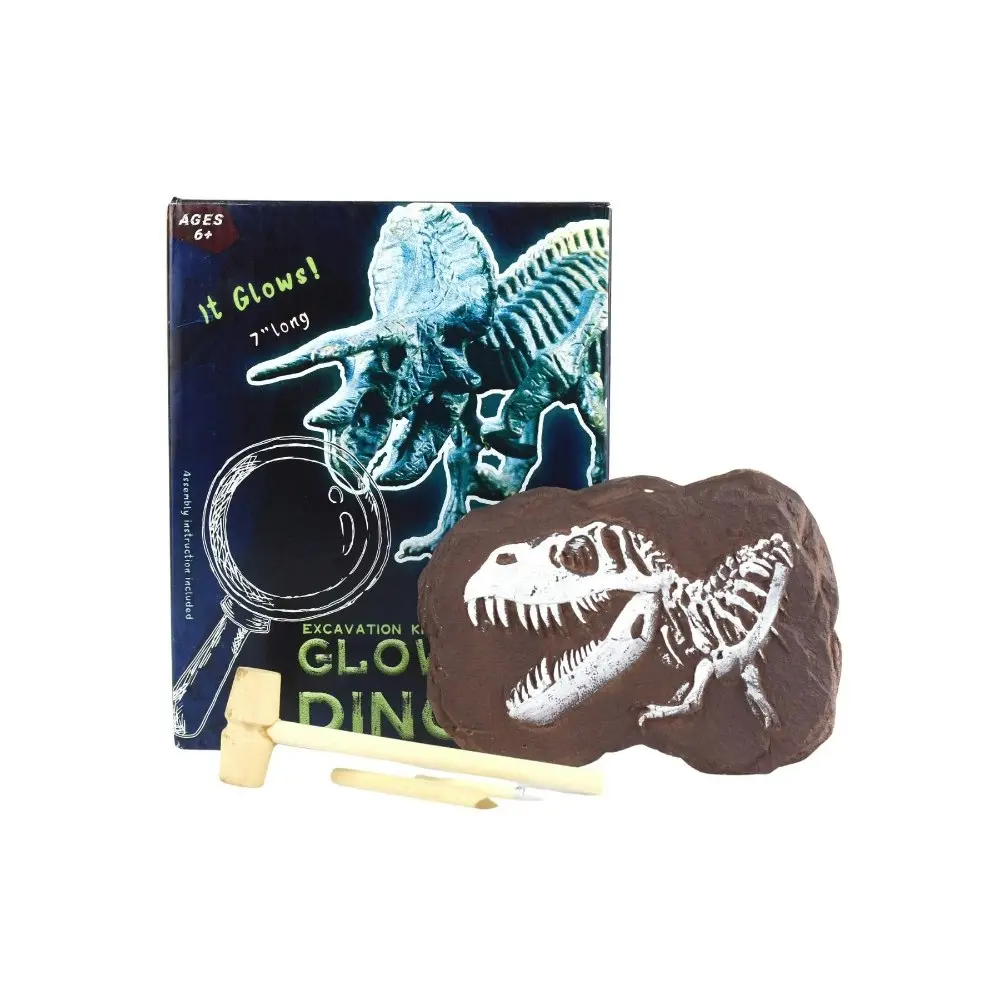 2PK Kaper Kidz Glow In The Dark Triceratops Kids/Childrens Excavation Kit 6y+