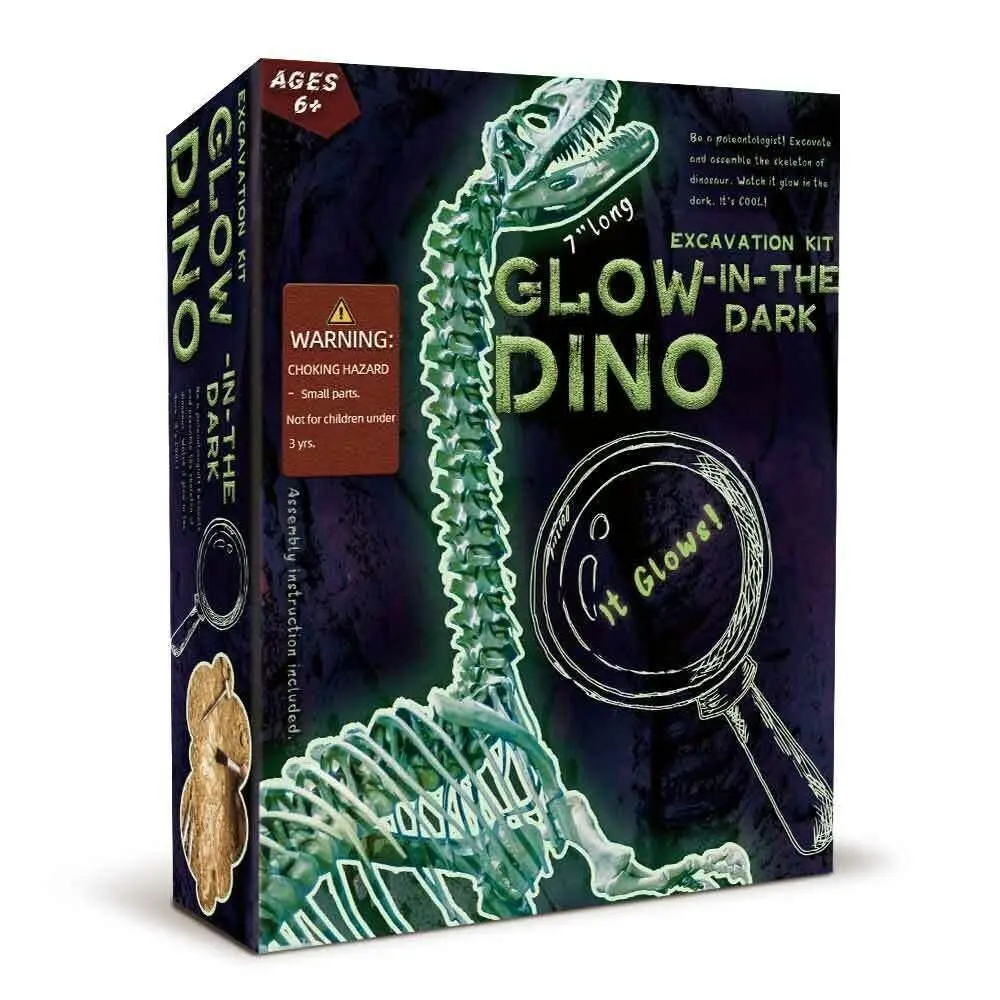 2PK Kaper Kidz Glow In The Dark Diplodocus Kids/Childrens Excavation Kit 6y+