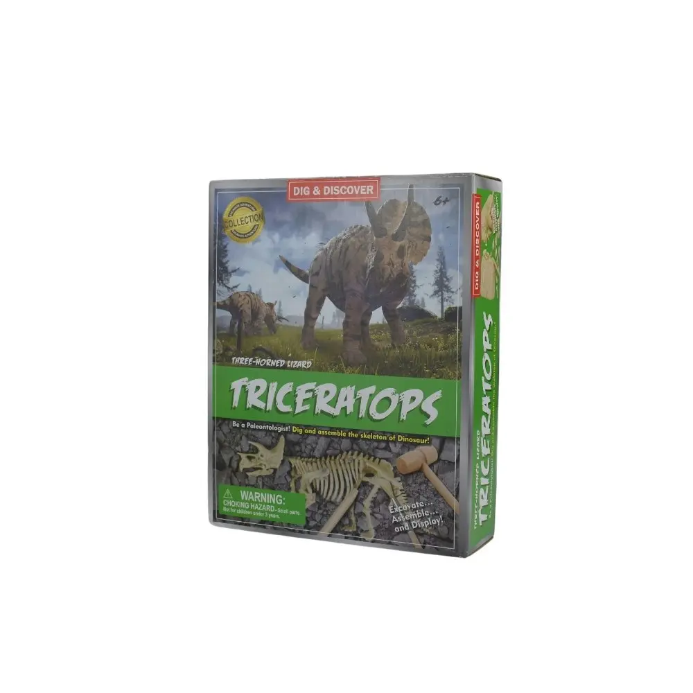 2PK Kaper Kidz Childrens Dig & Discover Triceratops Dig/Excavation Kits 6y+