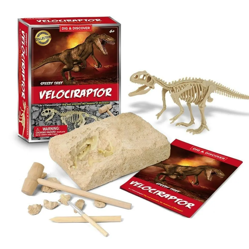 2PK Kaper Kidz Childrens Dig & Discover Velociraptor Dig/Excavation Kits 6y+