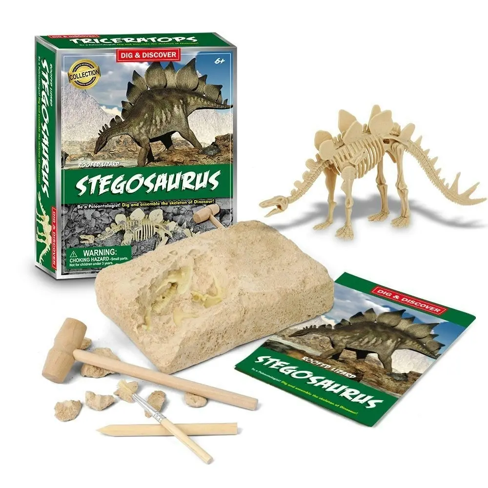 2PK Kaper Kidz Childrens Dig & Discover Stegosaurus Dig/Excavation Kits 6y+