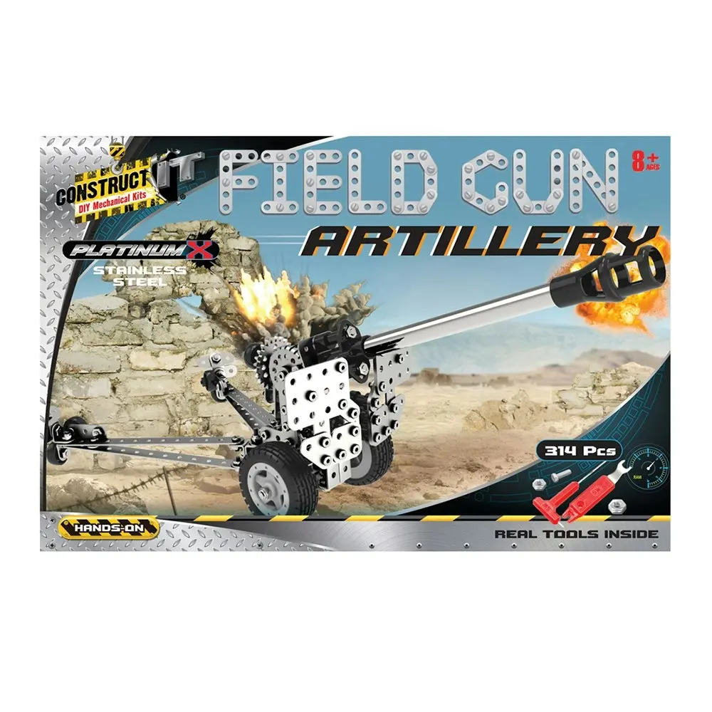 314pc Construct It Platinum-X DIY Military Gun Artillery Toy w/Tools Kit Kids 8+