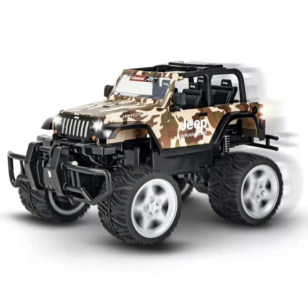 Carrera 1:16 Scale RC Toy 36.5cm Jeep Wrangler Camo w/ Winch 2.4Ghz/USB Kids 6y+