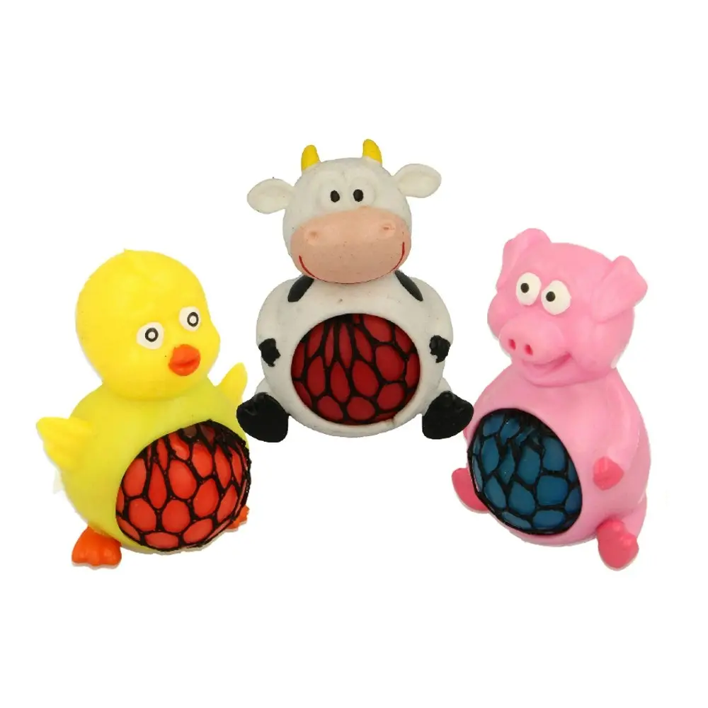 2x Fumfings Novelty Farm Squeezy Meshables 10cm Assorted Toys Kids/Children 3y+