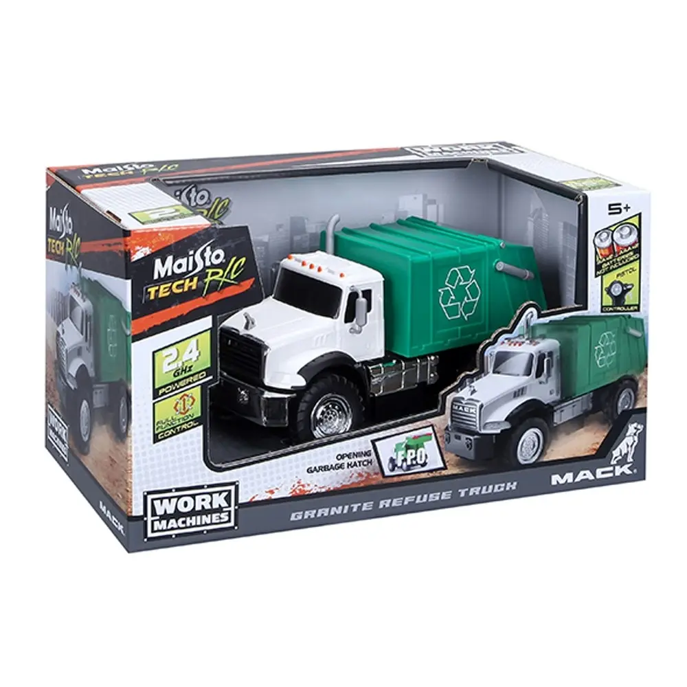 Maisto Tech RC 2.4Ghz Work Machines Mack Granite Refuse 20cm Truck Kids Toy 5y+