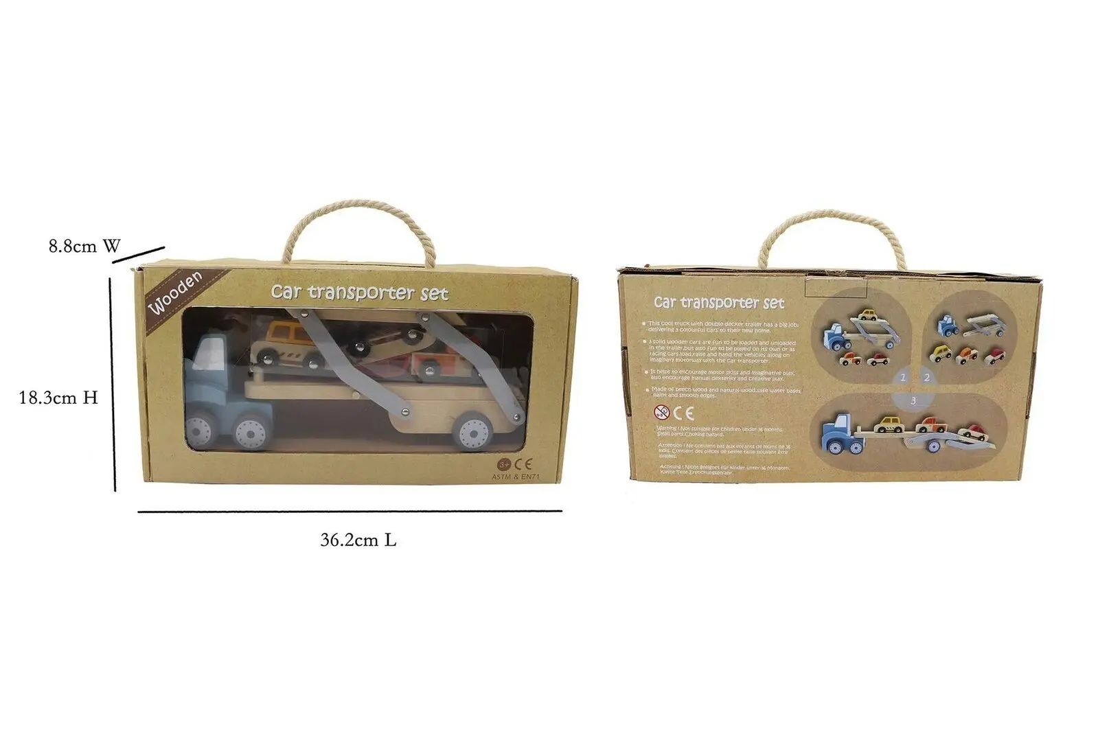 Kaper Kidz Wooden Calm & Breezy Car Carrier Kids/Children Play Toy 46.3cm 3+