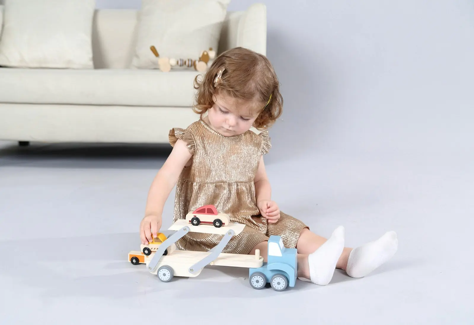 Kaper Kidz Wooden Calm & Breezy Car Carrier Kids/Children Play Toy 46.3cm 3+