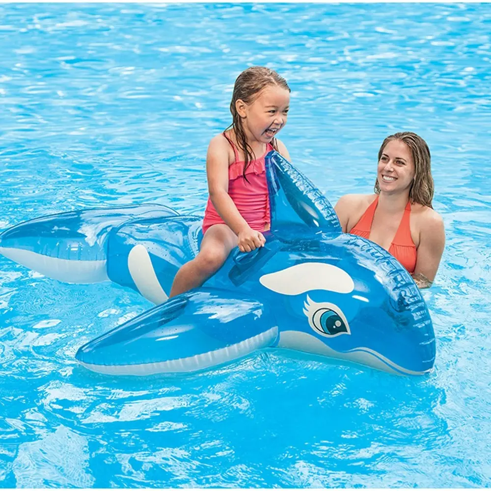 Intex 1.5M Lil Whale Kids Inflatable Ride-On Swimming Pool Floats Water Raft 3y+