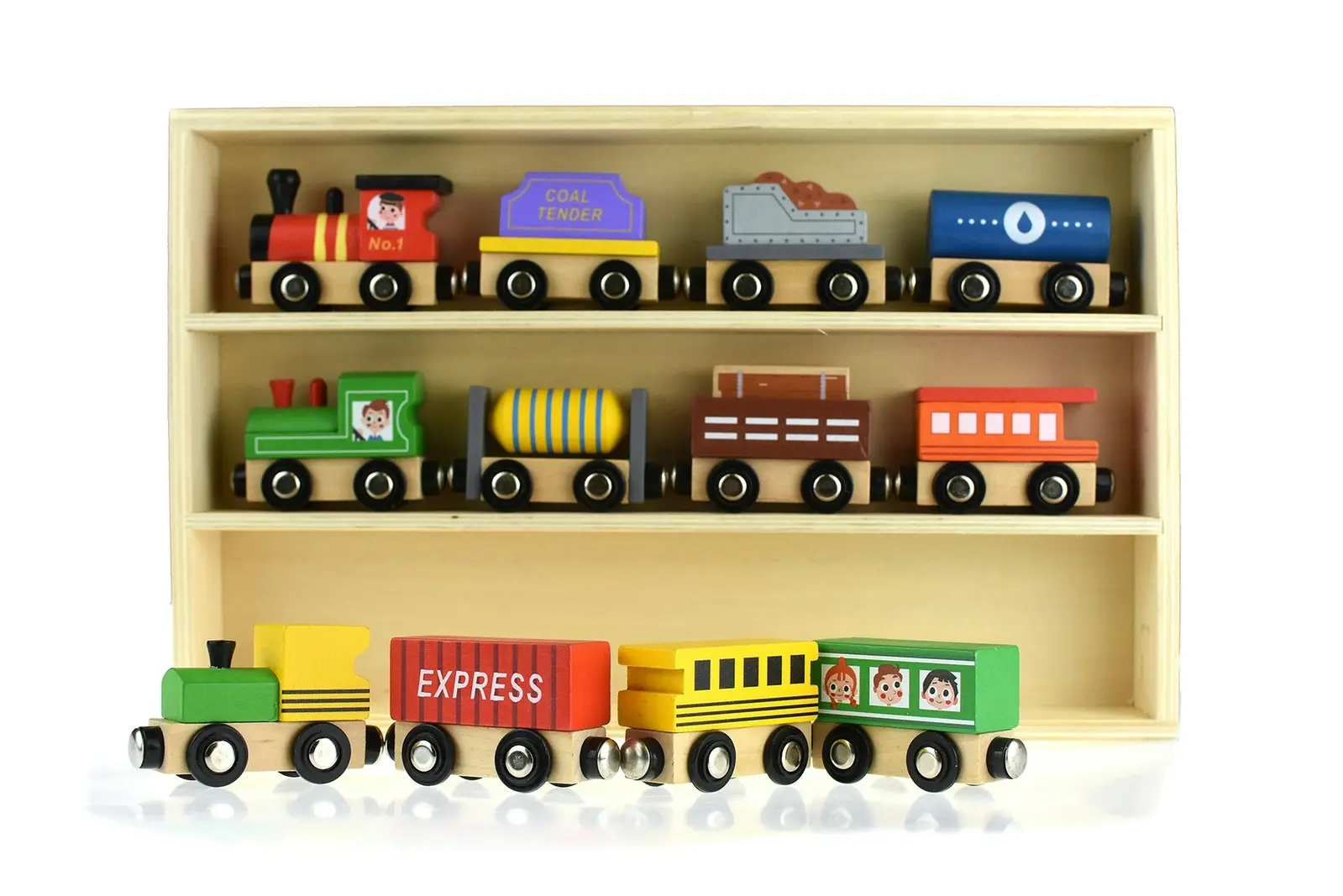 12pc Tooky Wooden Choo Choo Train/Carriage Set Pretend Play Kids/Toddler Toy 3+