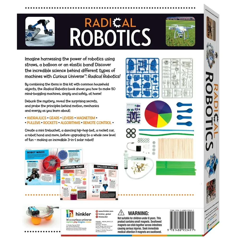 Curious Universe Radical Robotics Book And Science Kit Experiment Kids 8y+