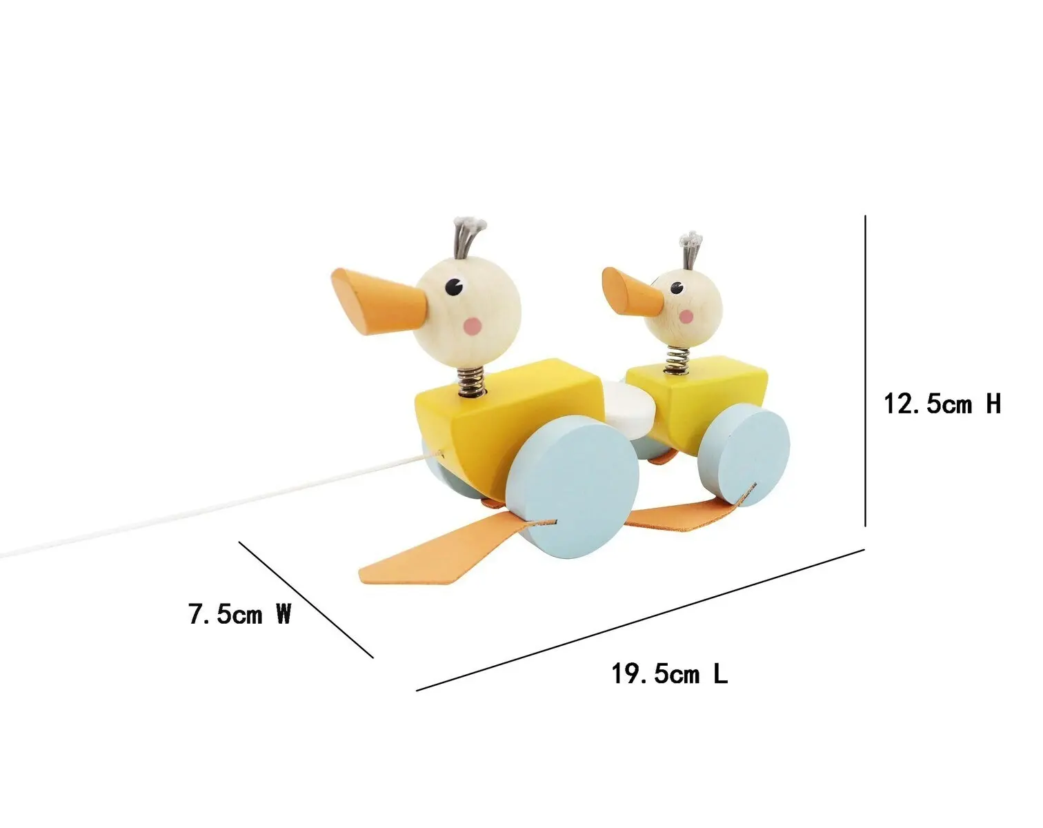 Kaper Kidz Wooden Pull Along Ducks Baby/Toddler Fun Toy w/Quacking Noise 18m+