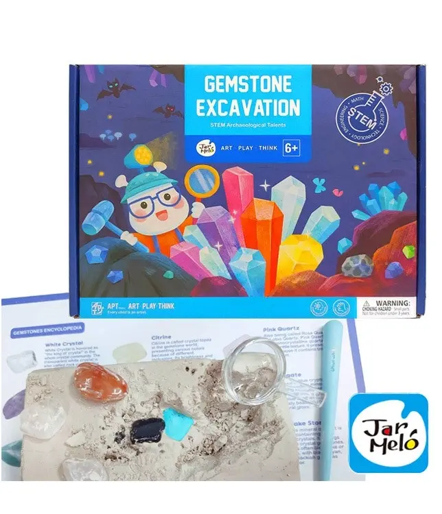 Jarmelo Excavation Kit Gem Stones Kids Digging Activity Fun Play Game Toy 6+